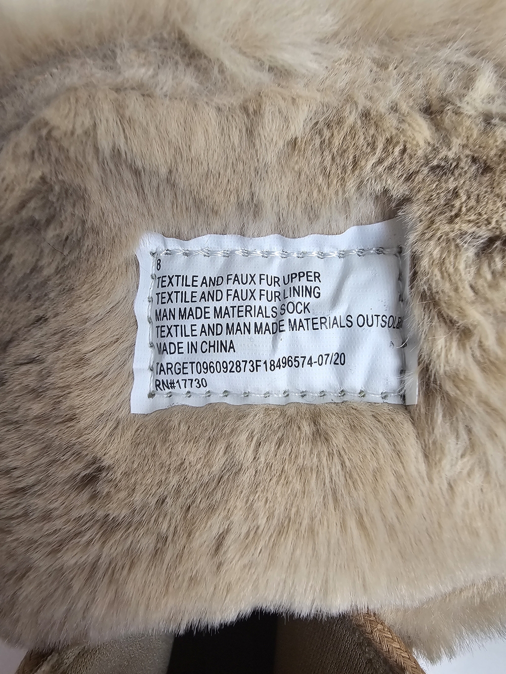 A New Day Tan Cream Soft Faux Fur Shearling Trim Lug Ankle Boots NWT Size 8 - Picture 9 of 11